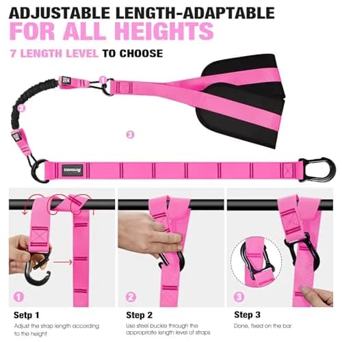 Ayombo Heavy Duty Pull Up Assistance Bands with Foot Strap, 75lb-300lb Resistance | 4-Pack Natural Rubber Latex Tubes thumbnail 7
