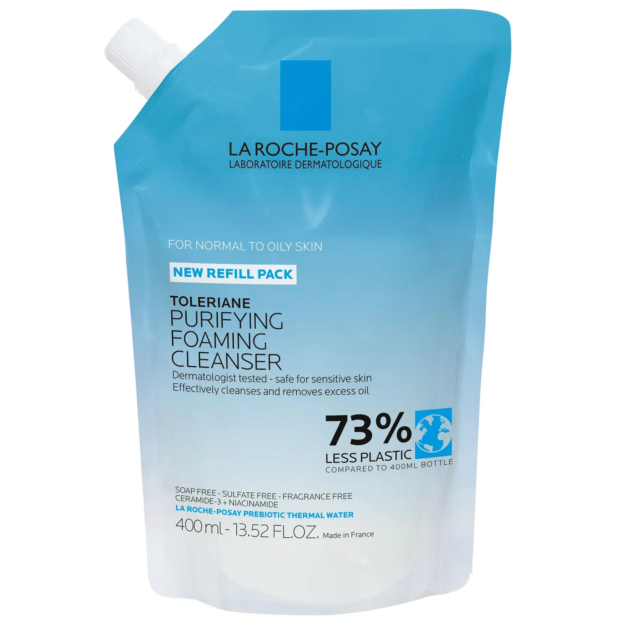 La Roche-Posay Toleriane Purifying Foaming Facial Cleanser 400ml (13.52 Fl Oz) | Gentle Face Wash for Oily, Normal, Sensitive Skin