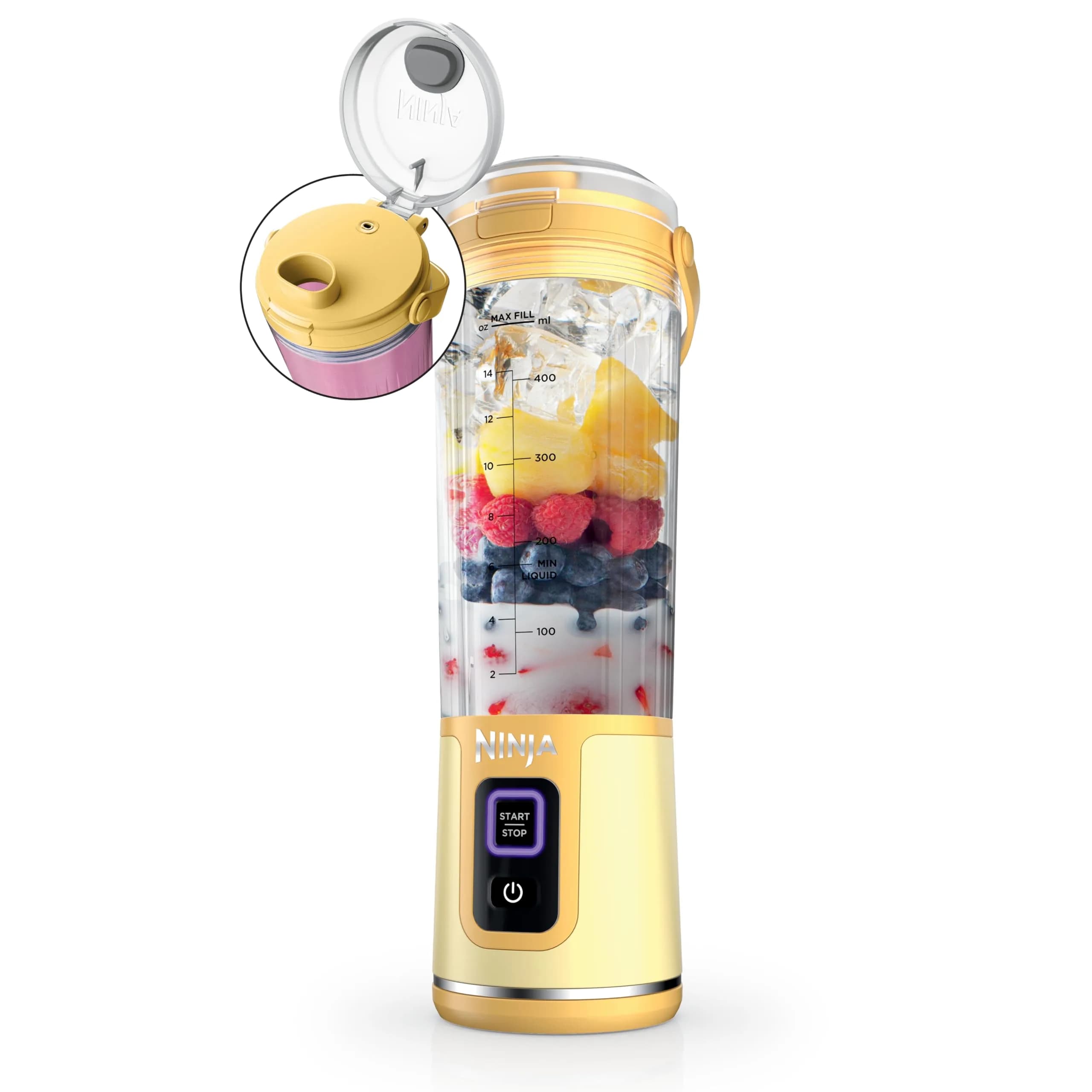 Ninja Portable Blender 18oz | Cordless, Rechargeable, Dual-Color, 2 Pack — Lemon Meringue