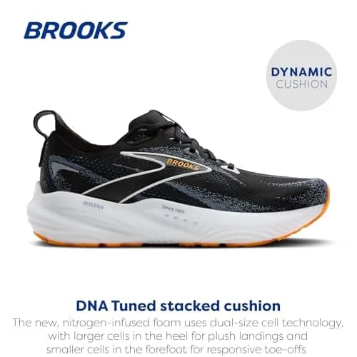 Brooks Men’s Glycerin 22 Neutral Running Shoe - Black/Country Blue/Orange Pop - 12.5 Medium | Max Cushion Road Trainer thumbnail 2