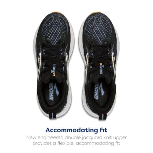 Brooks Men’s Glycerin 22 Neutral Running Shoe - Black/Country Blue/Orange Pop - 12.5 Wide | Maximum Cushioning Road Trainer thumbnail 4