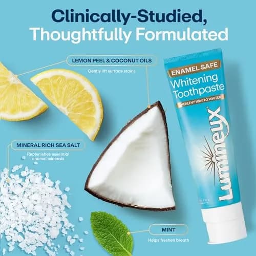 Lumineux Whitening Starter Set 7 Strip Treatments & 2 Pack Toothpaste | Peroxide-Free Enamel-Safe Whitening thumbnail 8