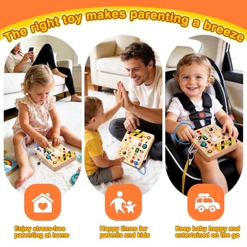 Grarain Busy Board for Toddlers 1-3 Years | Montessori Sensory Toy for Autism & Travel thumbnail 6