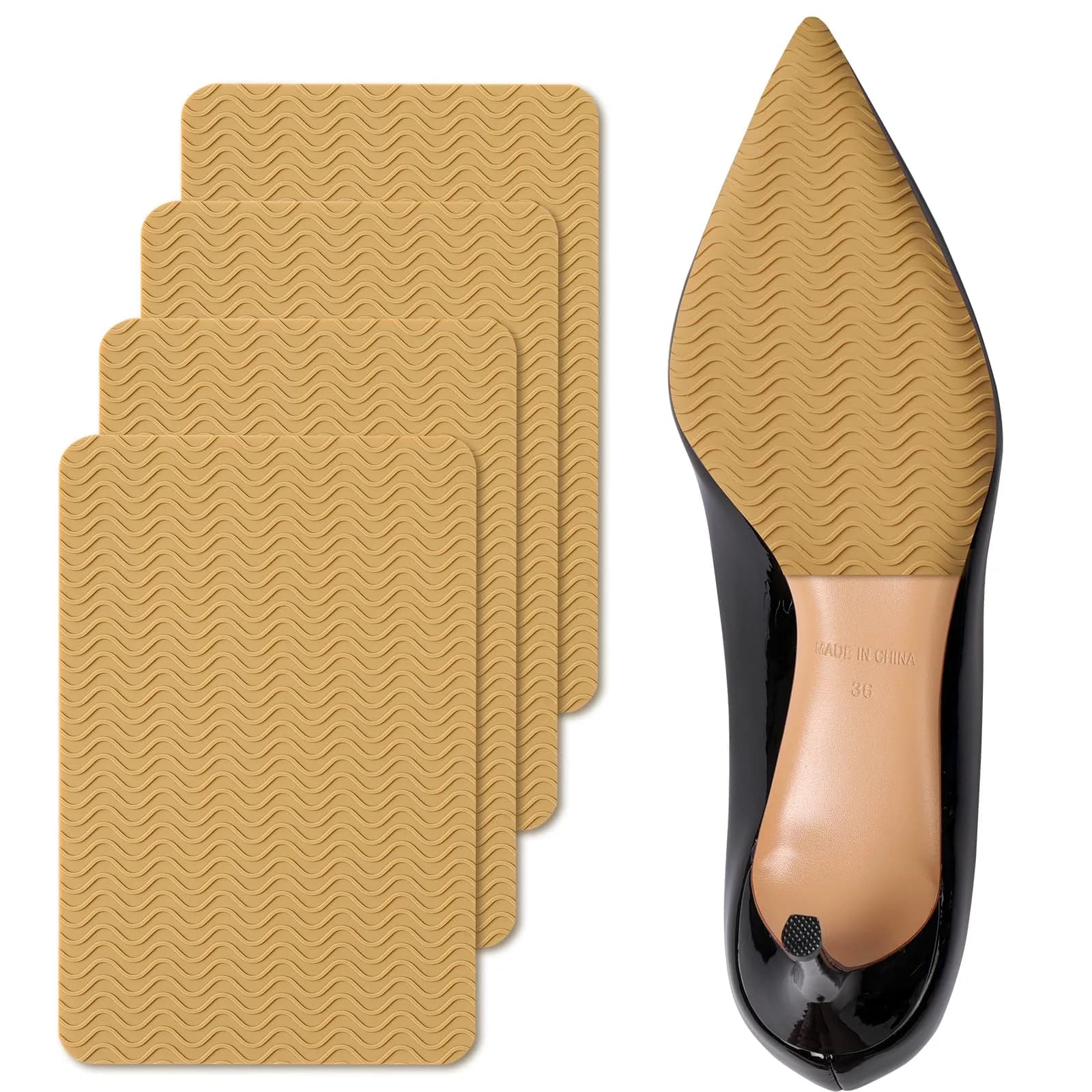 Ashoesert Red Bottom Shoe Sole Protector 15.2cm x 11.4cm (6"x4.5") | Non-Slip Traction for Christian Louboutin Heels — Yellow 2 - 2 Pairs / 8.0"*4.5"