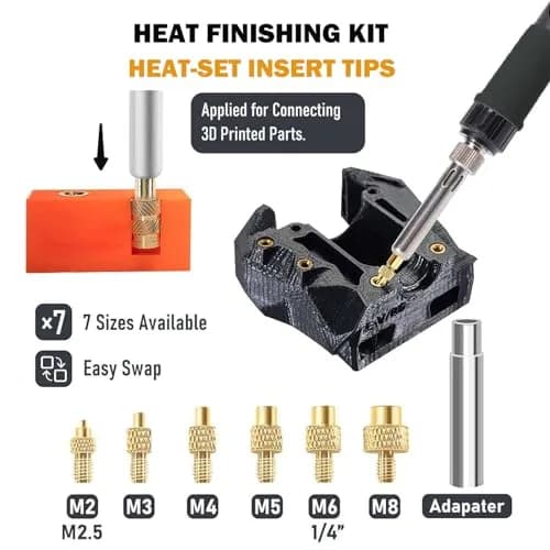 RETUXEP 21PCS 3D Printing Accessories Smoothing Tool Kit | Heat-Set Nut & Fine-Tuning Tips (120c) thumbnail 5