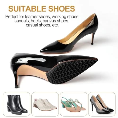 Ashoesert Shoe Grip Pads Non Slip Sole Protector for Heels | Anti Slip, Self Adhesive, Black 2 Pairs thumbnail 3