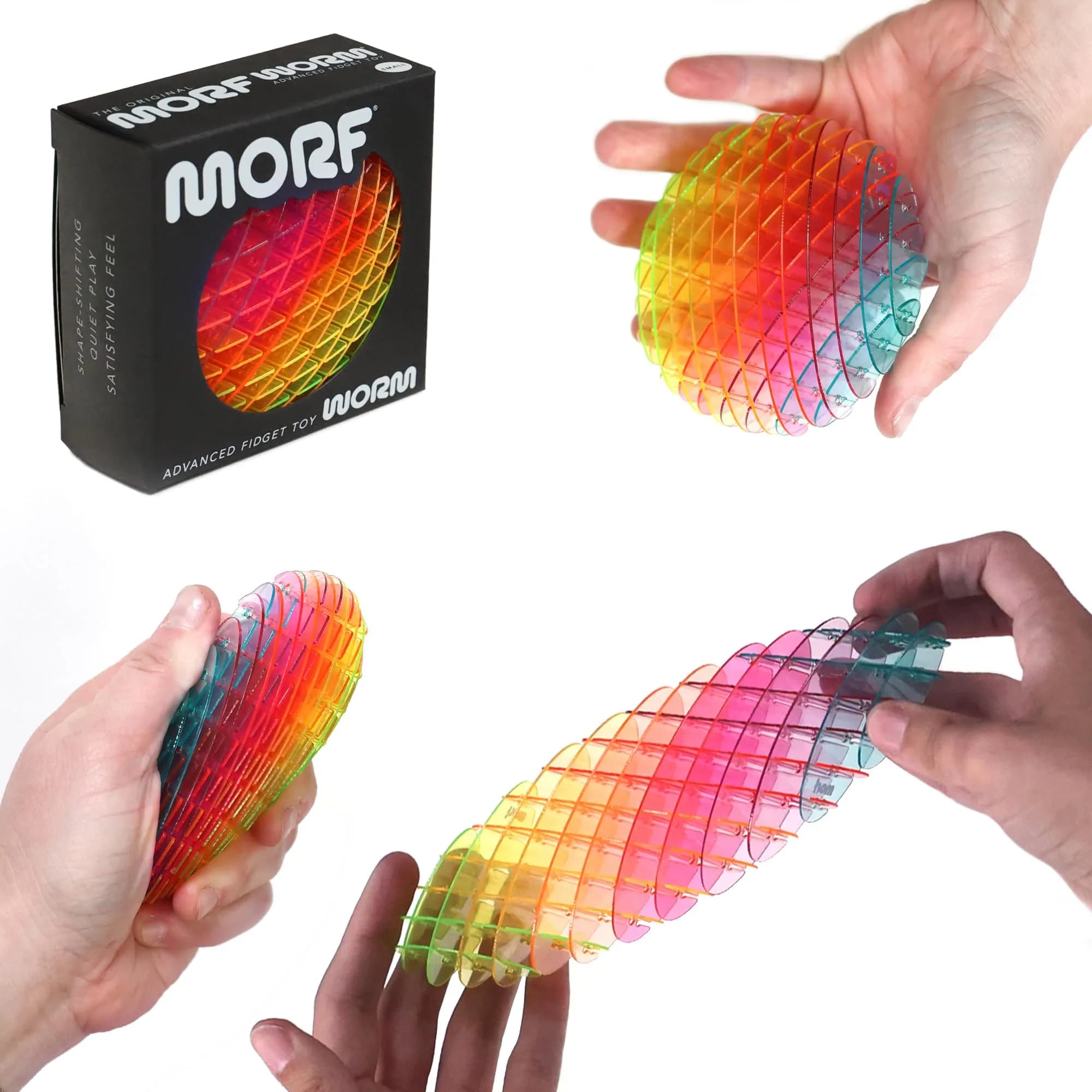morf Worm 3D Sensory Figgy Fidget Toy, Rainbow, Small | ASTM-Tested, BPA-Free