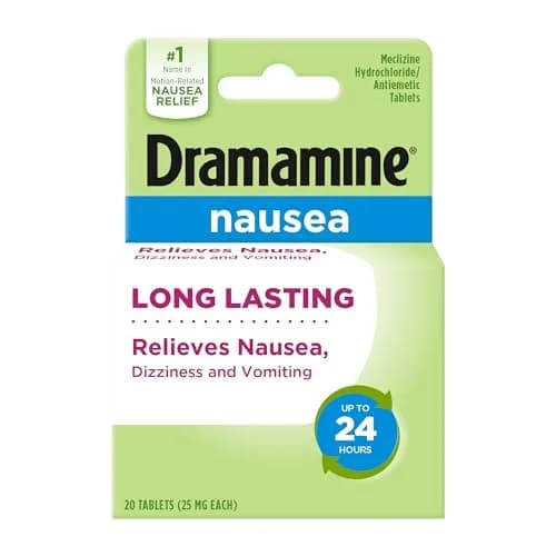 Dramamine Nausea Relief Tablets Long-Lasting 20 Count (20 Tablets) thumbnail 1