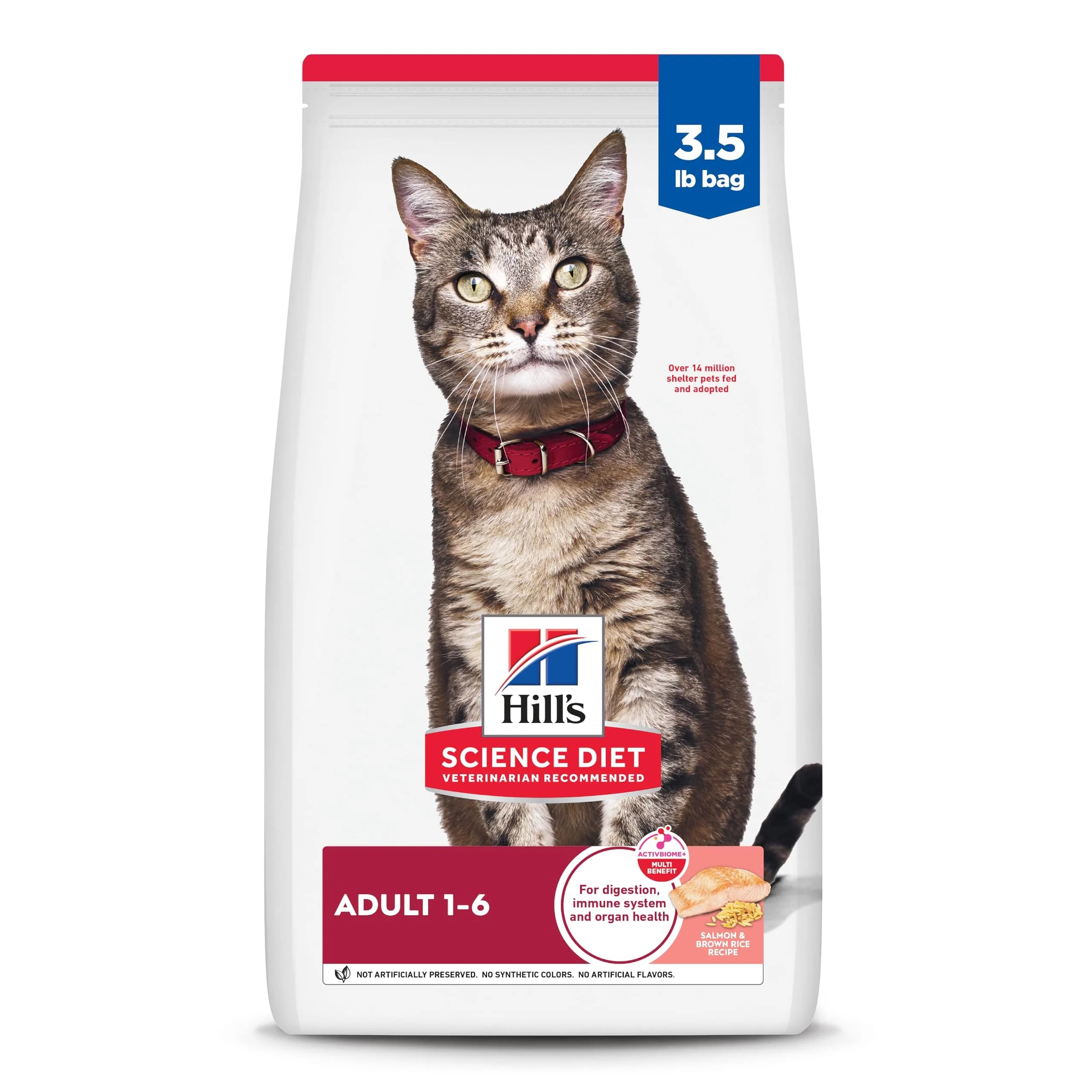 Hill's Science Diet Adult 1-6 Dry Cat Food Salmon & Brown Rice 1.59 kg (3.5 lb) | Veterinarian Recommended for Lean Muscle & Digestion