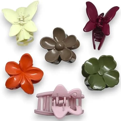 SP Hair Claw Clips for Women | Small Hair Clutcher Set (6 Pieces, Multicolor) | Polycarbonate Material for Daily & Office Use thumbnail 1