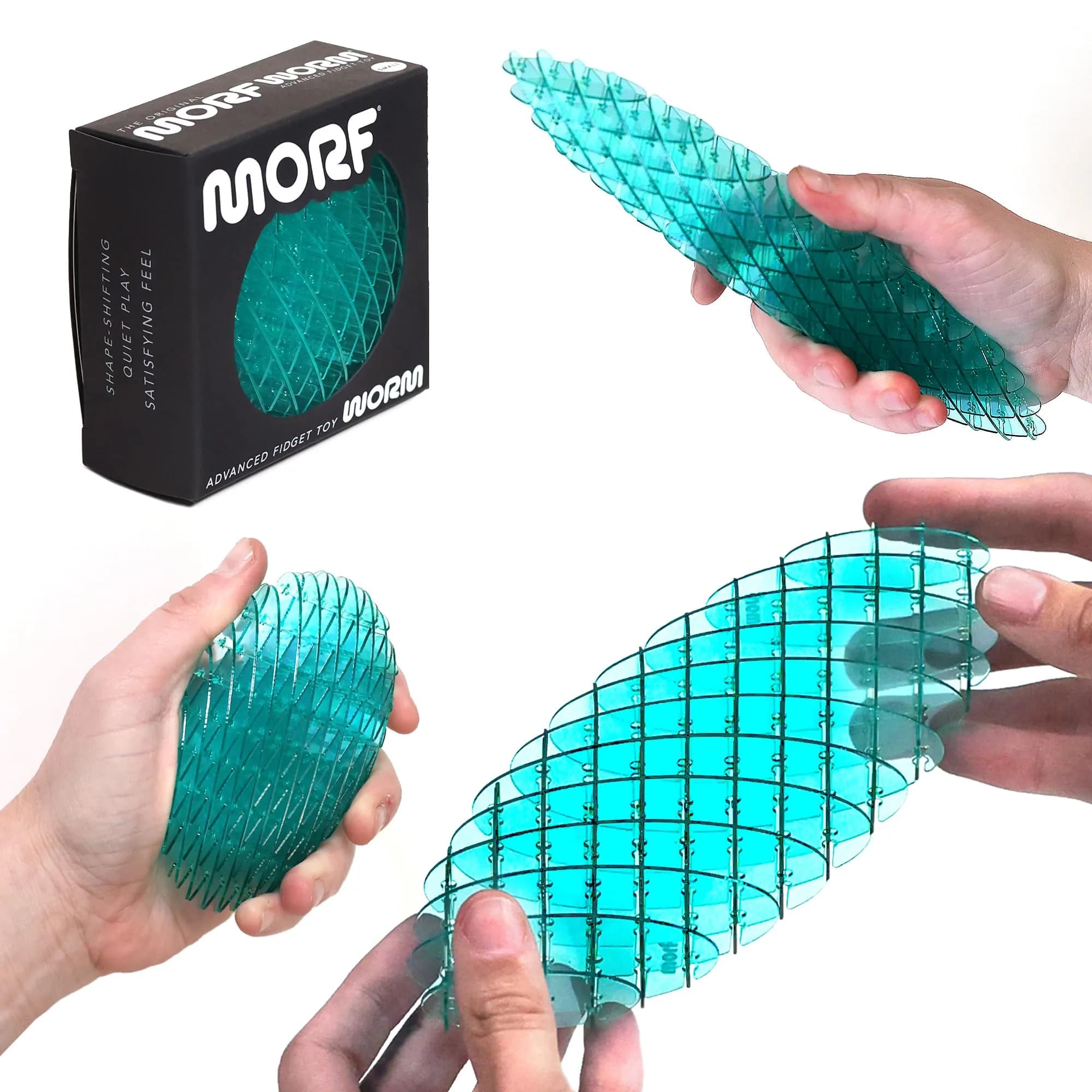 Morf Fidget Worm 3D Sensory Toy Blue Small | Stress Relief & Focus Booster