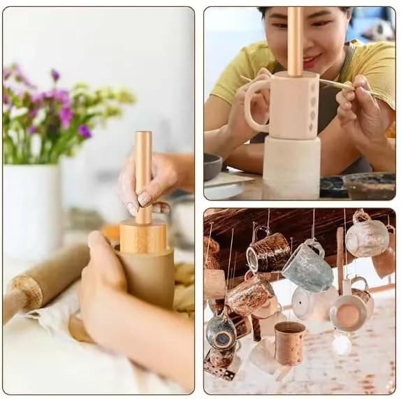 Lampstop Ceramic & Pottery Tools Set of 3 Wooden Molds 3.1" & 3.4" & 3.7" | Durable Beech Wood thumbnail 4
