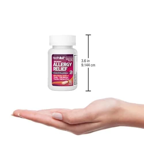 HealthA2Z Fexofenadine 180mg 24-Hour Allergy Relief, Antihistamine, 90 Ct | Indoor & Outdoor Support thumbnail 8