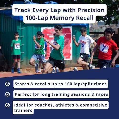 ULTRAK 495 Professional Stopwatch – Red 100-Lap Digital Timer with Interval Tracker | 100 Lap Memory thumbnail 6