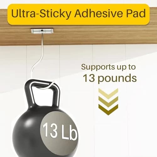 bussdis Silver 1 Pack Storage Hook | Heavy Duty Stainless Steel, Foldable, 13lb Capacity, Magnetic, Under Cabinet thumbnail 4
