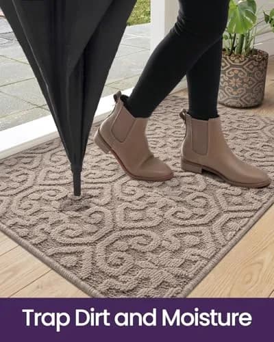 DEXI Indoor Entrance Doormat 43cm x 76cm (17" x 30") | Floral Pattern Dirt Trapper thumbnail 6