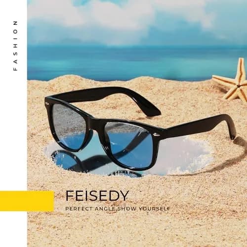 FEISEDY Classic Square Retro Polarized Sunglasses for Women & Men | 54mm Lens Width thumbnail 8