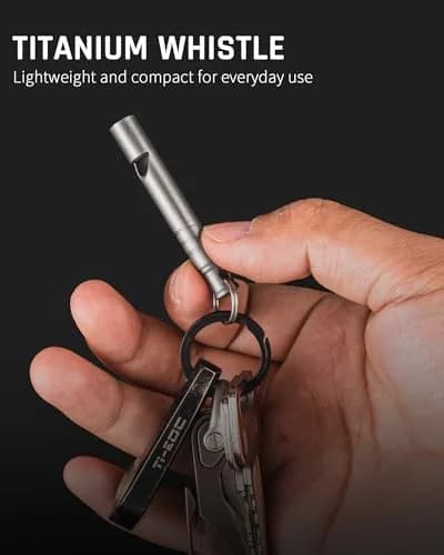 TISUR Titanium Emergency Whistle,Dog Whistle (Gray-4PCS) | 120dB Loud Signal for Outdoors & Pets thumbnail 5