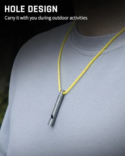 TISUR Titanium Emergency Whistle,Dog Whistle (Gray-4PCS) | 120dB Loud Signal for Outdoors & Pets thumbnail 3