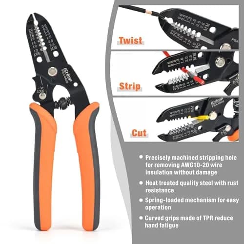 IWISS Ratchet Wire Crimping Tool Set with 5 Jaws & Wire Stripper | AWG 20-10 Crimping Pliers for Insulated & Non-Insulated Terminals thumbnail 6
