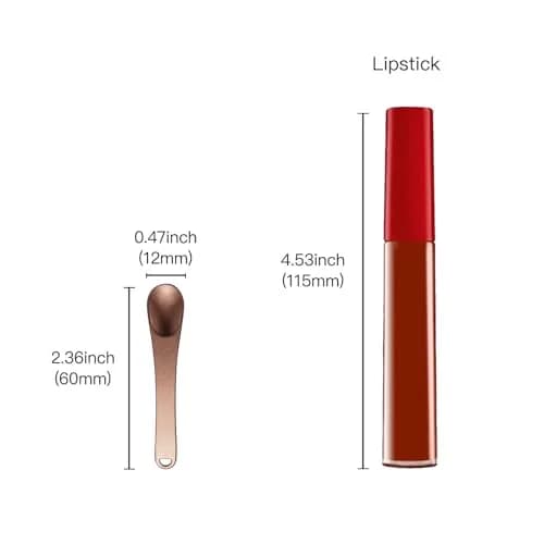Tekson Metal Cosmetic Spatula Set 6 Pieces (2.36" x 0.47") | Reusable Makeup Beauty Spoons for Cream, Lotions, Moisturizers thumbnail 6