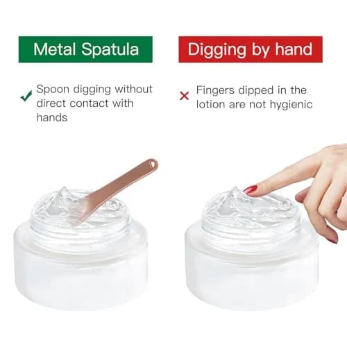 Tekson Metal Cosmetic Spatula Set 6 Pieces (2.36" x 0.47") | Reusable Makeup Beauty Spoons for Cream, Lotions, Moisturizers thumbnail 3