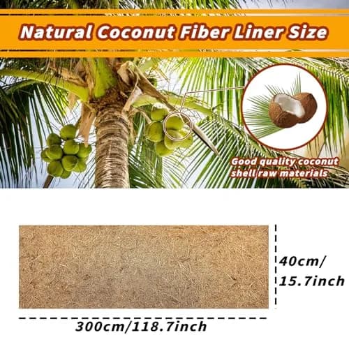 Hamiledyi Natural Coconut Fiber Reptile Carpet 323cm x 40cm (127 x 15.7in) | Breathable, Cuttable, Odor-Reducing Cage Liner thumbnail 2