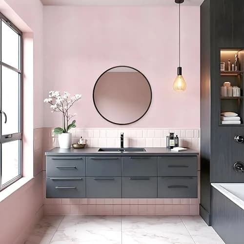 lenify Pink Peel and Stick Wallpaper Grasscloth Paper 15.7in x 196.8in | Vintage Linen Style, Waterproof, Easy to Install thumbnail 5