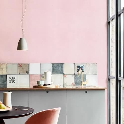 lenify Pink Peel and Stick Wallpaper Grasscloth Paper 15.7in x 196.8in | Vintage Linen Style, Waterproof, Easy to Install thumbnail 3