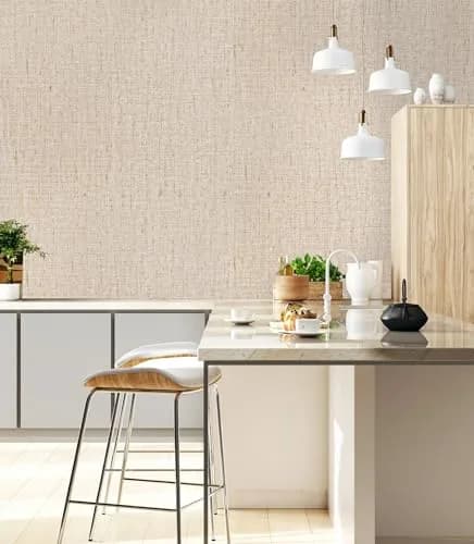 lenify Beige Grasscloth Peel and Stick Wallpaper Textured 40.4cm x 1000cm (15.7in x 393.7in) | Vintage Linen Style for Bedrooms & Living Rooms thumbnail 5
