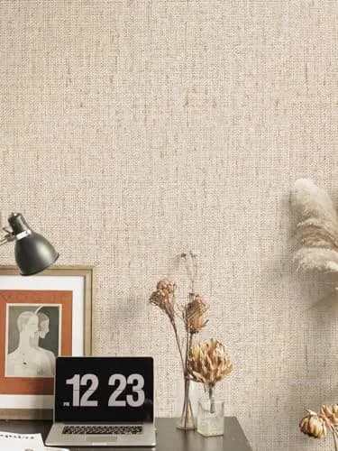 lenify Beige Grasscloth Peel and Stick Wallpaper Textured 40.4cm x 1000cm (15.7in x 393.7in) | Vintage Linen Style for Bedrooms & Living Rooms thumbnail 2