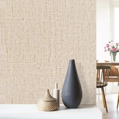 lenify Beige Grasscloth Peel and Stick Wallpaper Textured 40.4cm x 1000cm (15.7in x 393.7in) | Vintage Linen Style for Bedrooms & Living Rooms thumbnail 3