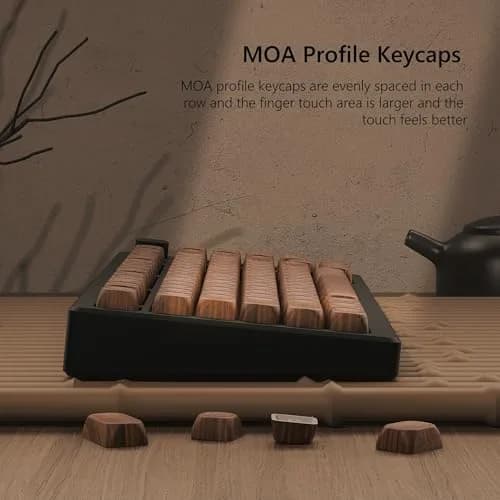 Womier Retro Walnut MOA PBT Keycaps Japanese Custom Keyboard Keycap Set for Mechanical Keyboards - 75% Layout, M-Brown thumbnail 6