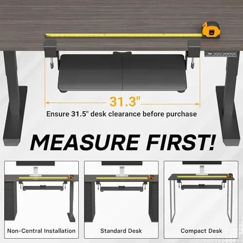 BONTEC Under Desk Keyboard Tray, Pull-Out Platform for Ergonomic Workspace | Fits Desks Up to 1.97" thumbnail 4