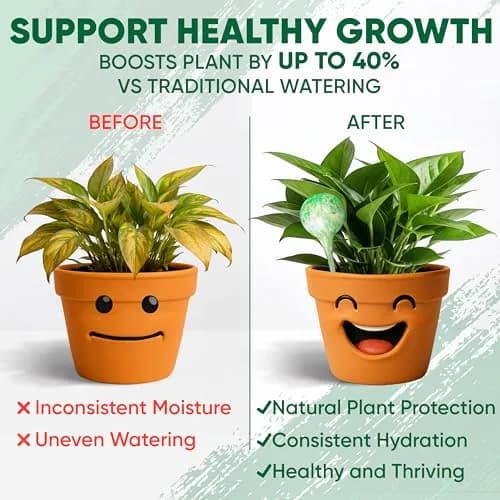 Mission Gallery Glass Plant Watering Globes Set of 4, Large 200ml | Automatic Irrigation for Indoor & Outdoor Plants thumbnail 3