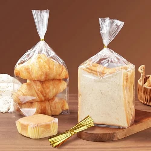 vivinin Bread Bags & Ties 70 Pack | Clear, Moisture-Proof, Reusable (8" x 4" x 18") thumbnail 5