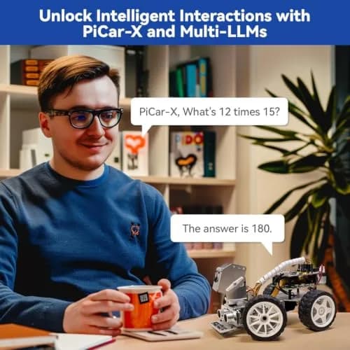 SunFounder PiCar-X AI Video Robot Car Kit with Raspberry Pi Zero 2 W+32G TF Card, ChatGPT-4o Enabled, Python, Scratch, Camera, Mic (1 Kit) thumbnail 4