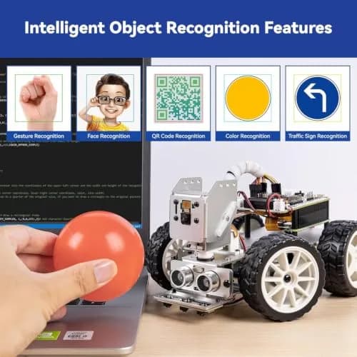 SunFounder PiCar-X AI Video Robot Car Kit with Raspberry Pi Zero 2 W+32G TF Card, ChatGPT-4o Enabled, Python, Scratch, Camera, Mic (1 Kit) thumbnail 5