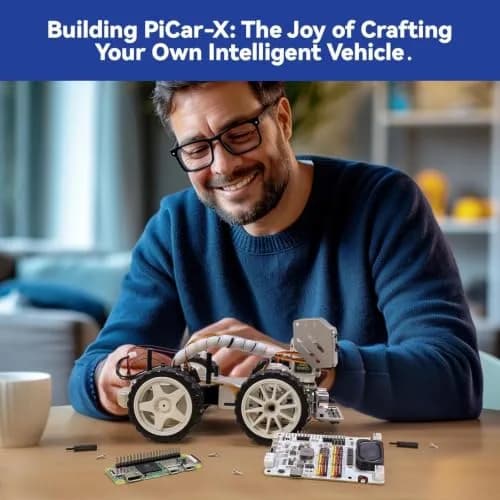 SunFounder PiCar-X AI Video Robot Car Kit with Raspberry Pi Zero 2 W+32G TF Card, ChatGPT-4o Enabled, Python, Scratch, Camera, Mic (1 Kit) thumbnail 9
