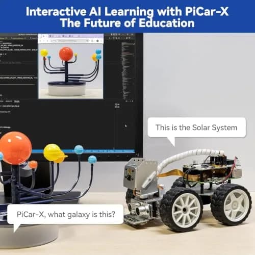 SunFounder PiCar-X AI Video Robot Car Kit with Raspberry Pi Zero 2 W+32G TF Card, ChatGPT-4o Enabled, Python, Scratch, Camera, Mic (1 Kit) thumbnail 3