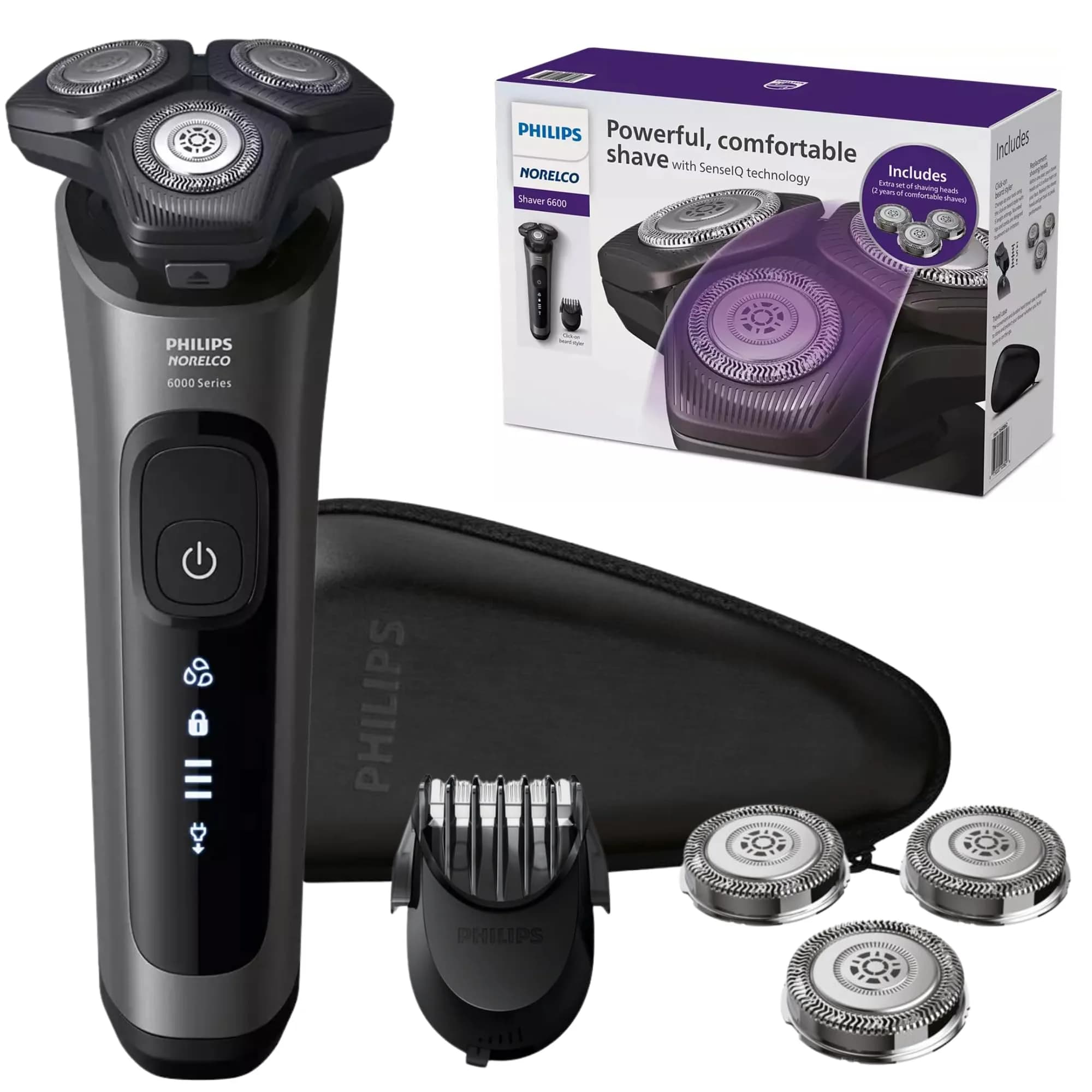 Philips Electric Shaver S66 | Rotary Wet & Dry Men’s Razor with SenseIQ Technology - main product image