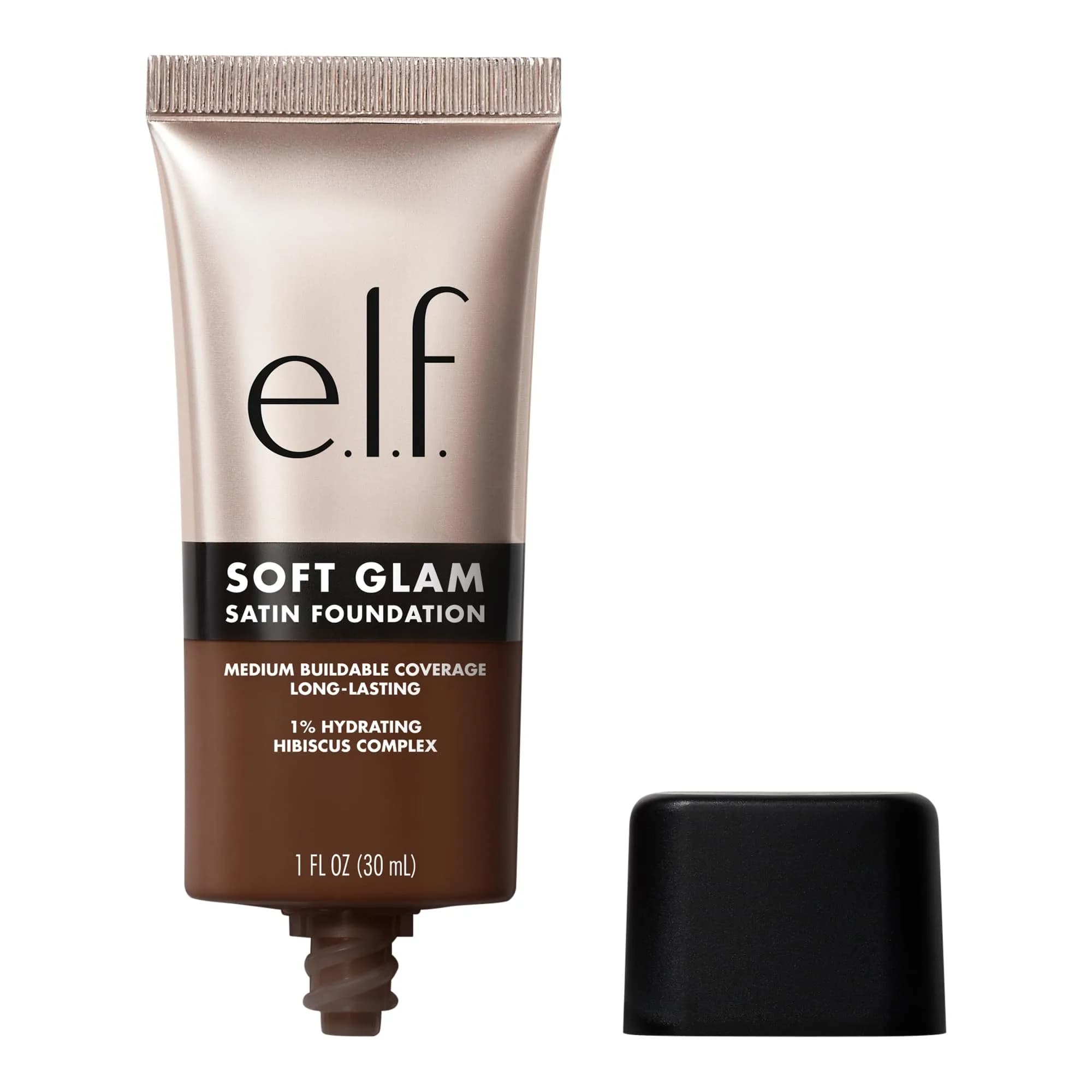 e.l.f. Soft Glam Satin Foundation, Medium Coverage, 14 Fair Cool | Long-Lasting, Hydrating, Vegan — 61 Rich Cool