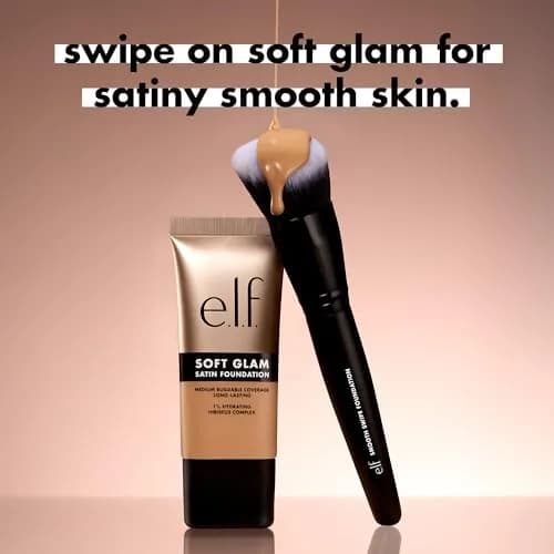 e.l.f. Soft Glam Satin Foundation 29.57 ml (1 Fl Oz) | Medium Coverage, Hydrating Hibiscus Complex thumbnail 5