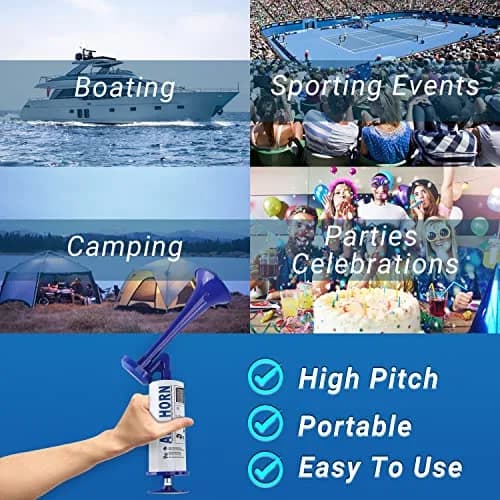 Qidoe Handheld Air Horn 130dB | Loud Marine & Sporting Noisemaker for Outdoors & Safety thumbnail 6