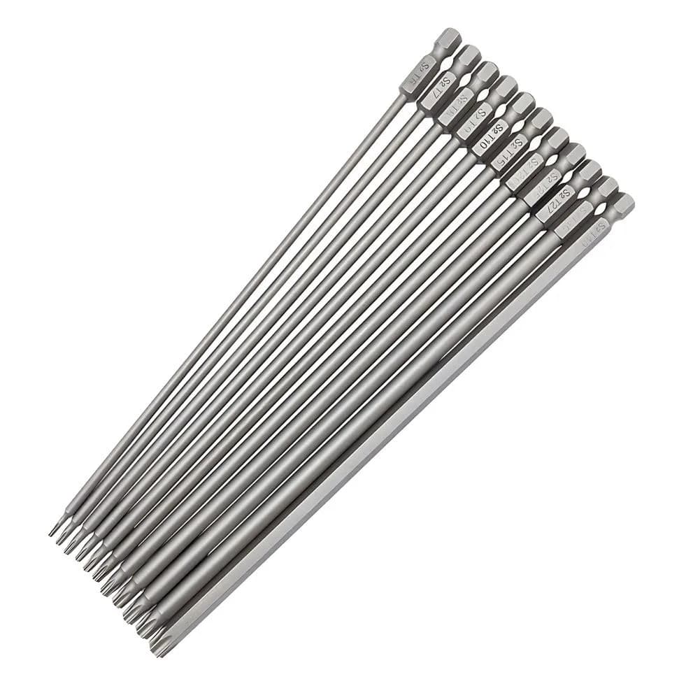 Saipe 11pcs 200mm Extra Long Torx Magnetic Screwdriver Bit Set (T6-T40) | High Hardness Alloy Steel, Magnetic Tip, Extra Long for Tight Spaces - main product image
