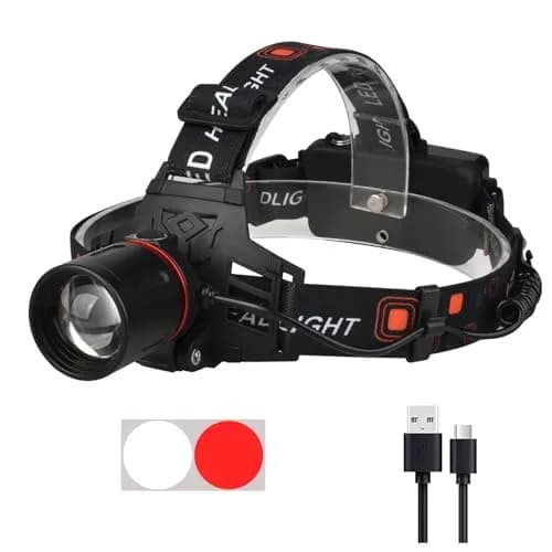 WINDFIRE Rechargeable Headlamp White Red LED Headlamp 5000 Lumens | Waterproof, 90° Adjustable, USB Rechargeable thumbnail 1