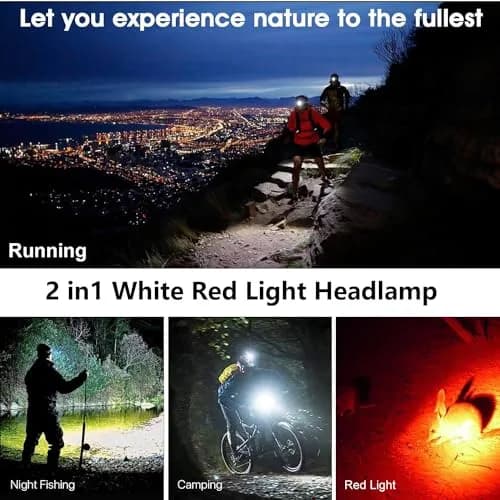 WINDFIRE Rechargeable Headlamp White Red LED Headlamp 5000 Lumens | Waterproof, 90° Adjustable, USB Rechargeable thumbnail 6