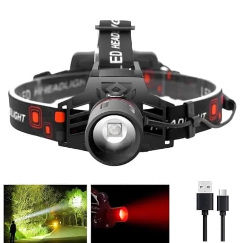 WINDFIRE Rechargeable Headlamp White Red LED Headlamp 5000 Lumens | Waterproof, 90° Adjustable, USB Rechargeable thumbnail 7