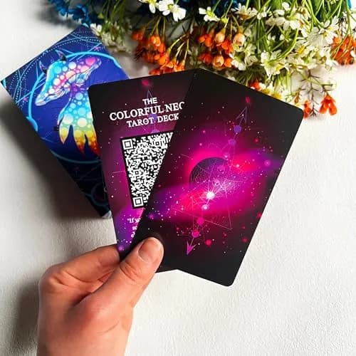 Jrskvaro Colorful Neon Tarot Cards Deck with Guidebook for Beginners | 78 Classic Cards & Meanings thumbnail 6