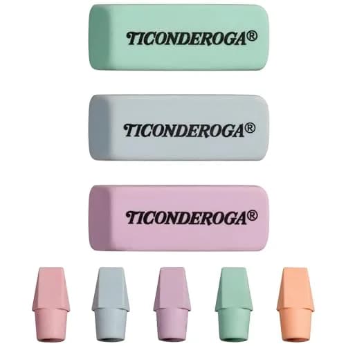 Ticonderoga Pastel Erasers 15 Count | Non-Tearing Latex-Free Office & School Supplies thumbnail 3